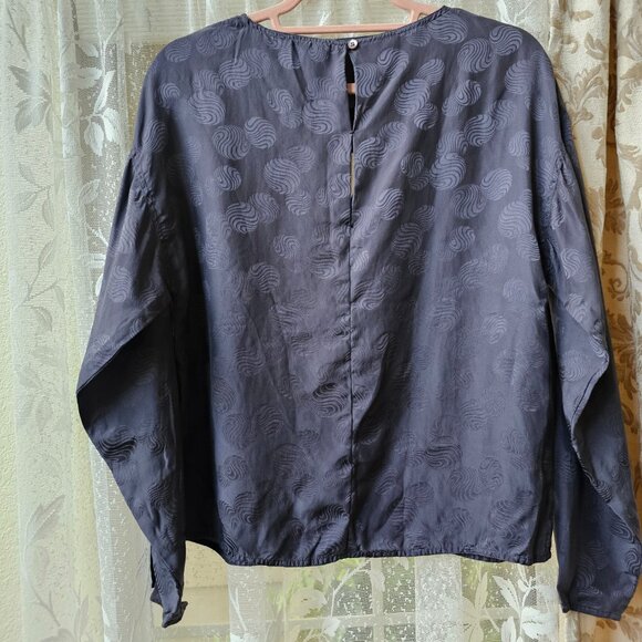 Jerry Regenbogen Vintage 80s 90s 100% Silk Printed Longsleeve Blouse Top, S - Picture 2 of 5